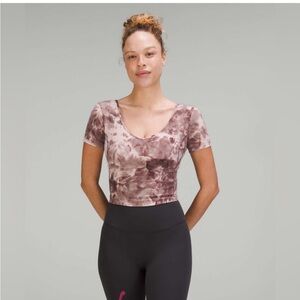 lulullemon atletica aling tee tie dye brown